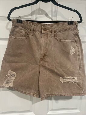 wild fable Taupe Distressed High-Rise Jean Shorts
